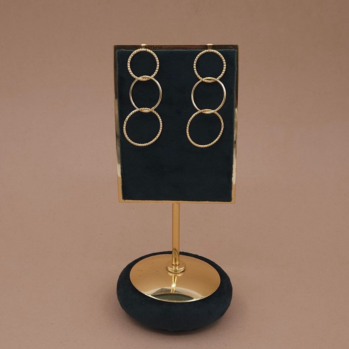 Triple Gold Hoop Drop Earrings | Statement Dangle Jewelry | Handcrafted and Anti-tarnish