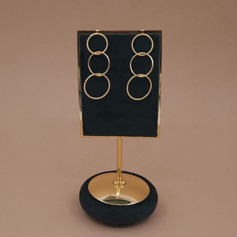 Triple Gold Hoop Drop Earrings | Statement Dangle Jewelry | Handcrafted and Anti-tarnish