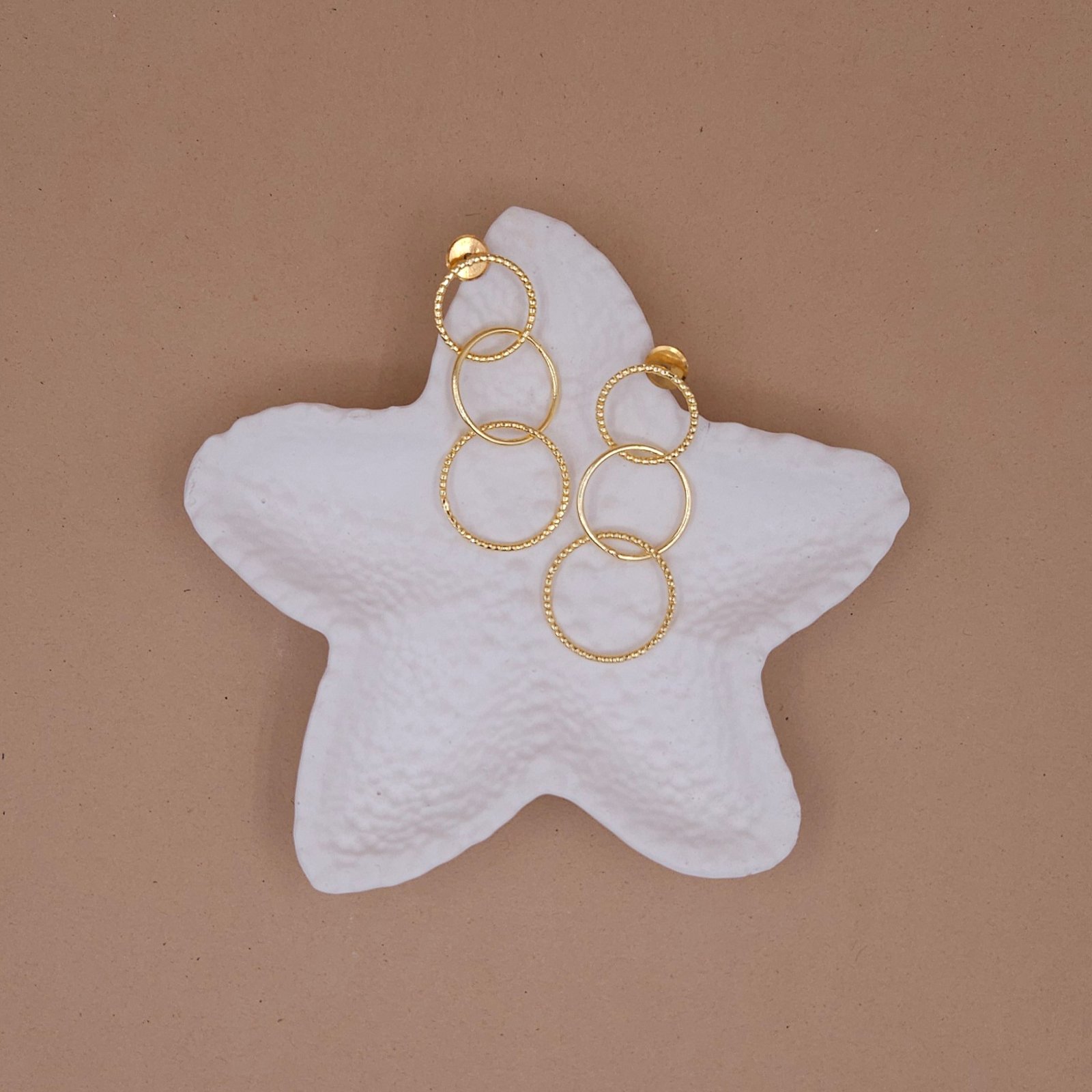 Triple Gold Hoop Drop Earrings | Statement Dangle Jewelry | Handcrafted and Anti-tarnish Triple Gold Hoop Drop Earrings | Statement Dangle Jewelry | Handcrafted and Anti-tarnish