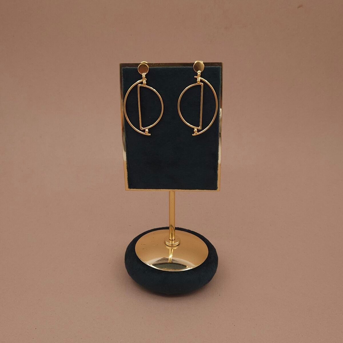 Handcrafted Anti-Tarnish Geometric Gold Drop Earrings