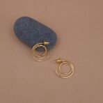 Handcrafted Anti-Tarnish Gold Double Spiral Hoop Earrings