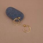 Handcrafted Anti-Tarnish Gold Double Spiral Hoop Earrings
