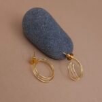 Handcrafted Anti-Tarnish Gold Triple Loop Hoop Earrings