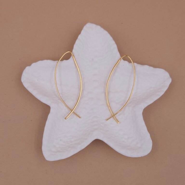 Handcrafted Anti-Tarnish Gold Marquise Threader Earrings