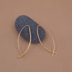 Handcrafted Anti-Tarnish Gold Marquise Threader Earrings