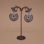 Handcrafted Anti-Tarnish Antique Silver Replica Brass Ethnic Hoop Earrings