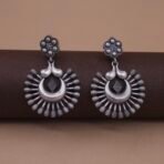 Handcrafted Anti-Tarnish Antique Silver Replica Brass Ethnic Hoop Earrings