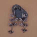 Handcrafted Anti-Tarnish Silver Replica Bird Motif Brass Long Earrings