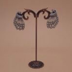 Handcrafted Anti-Tarnish Silver Replica Brass Peacock Motif Stud Earrings