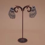 Handcrafted Anti-Tarnish Silver Replica Brass Peacock Motif Stud Earrings