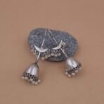 Handcrafted Anti-Tarnish Silver Replica Brass Jhumka Earrings with Pearl Drops