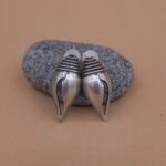 Handcrafted Shankh (conch shell) Motif Silver Replica Brass Stud Earrings - Anti-Tarnish