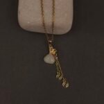 Stainless Steel Money Bag Necklace - White Accent, Anti-Tarnish