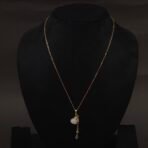 Stainless Steel Money Bag Necklace - White Accent, Anti-Tarnish