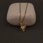 Stainless Steel Swan Pendant Necklace - CZ, Anti-Tarnish