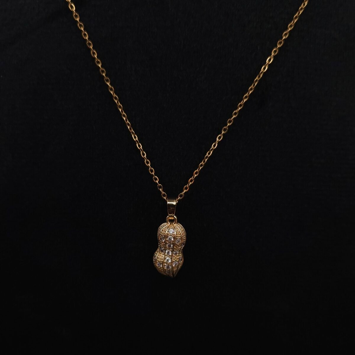 Stainless Steel Peanut Locket Necklace - Pearl, CZ, Anti-Tarnish