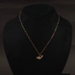 Stainless Steel Ginkgo Leaf Necklace - CZ, Anti-Tarnish