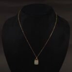 Stainless Steel Handbag Pendant Necklace - White Stone, CZ, Anti-Tarnish