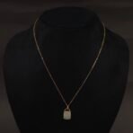 Stainless Steel Handbag Pendant Necklace - White Stone, CZ, Anti-Tarnish