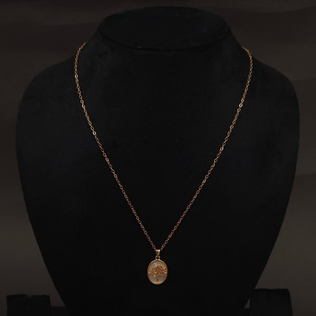 Stainless Steel Tree of Life Necklace - CZ, Anti-Tarnish