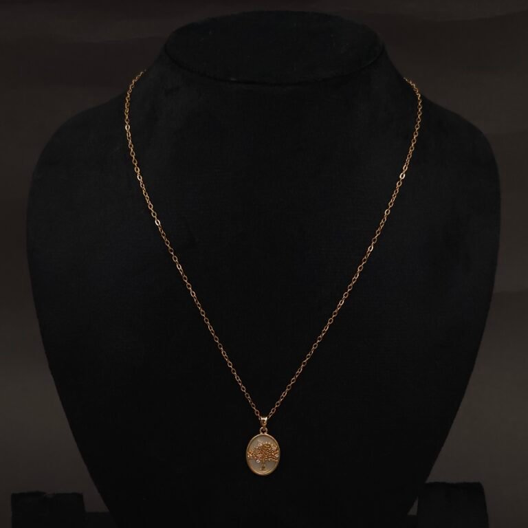 Stainless Steel Tree of Life Necklace - CZ, Anti-Tarnish