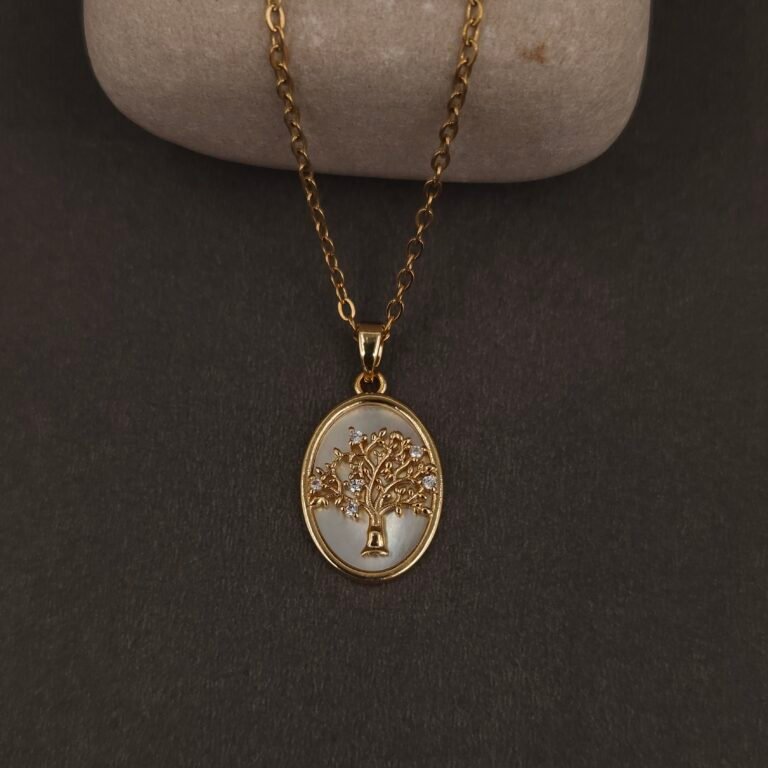Stainless Steel Tree of Life Necklace - CZ, Anti-Tarnish