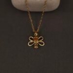 Stainless Steel Dragonfly Necklace - CZ Accent, Anti-Tarnish