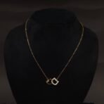 Stainless Steel Twin Cats Pendant Necklace - CZ Pavé & Enamel, Anti-Tarnish