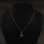 Stainless Steel Airplane Necklace - CZ Accents, Anti-Tarnish