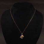 Stainless Steel Bear Pendant Necklace - CZ Pavé & Pearl, Anti-Tarnish