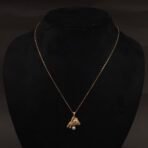 Stainless Steel Bear Pendant Necklace - CZ Pavé & Pearl, Anti-Tarnish