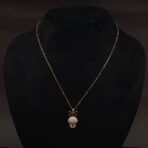 Stainless Steel Bunny Face Pendant Necklace - CZ Pavé, Anti-Tarnish