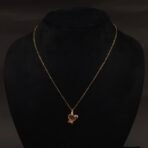 Stainless Steel Bunny Head Pendant Necklace - Cat-eye & Pink Stones, Anti-Tarnish