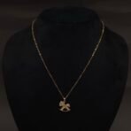 Stainless Steel Rocking Horse Pendant Necklace - CZ Accent, Anti-Tarnish