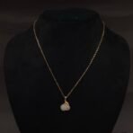 Stainless Steel Bunny Pendant Necklace - White Stone, Anti-Tarnish