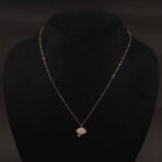 Stainless Steel Shell Motif Pendant Necklace - Anti-Tarnish, Mother of Pearl & CZ Accent