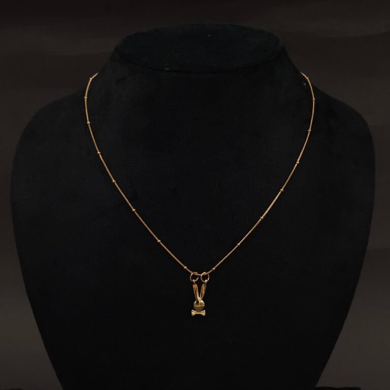 Stainless Steel Bunny Head Bow Pendant Necklace - Anti-Tarnish