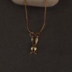 Stainless Steel Bunny Head Bow Pendant Necklace - Anti-Tarnish