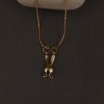 Stainless Steel Bunny Head Bow Pendant Necklace - Anti-Tarnish