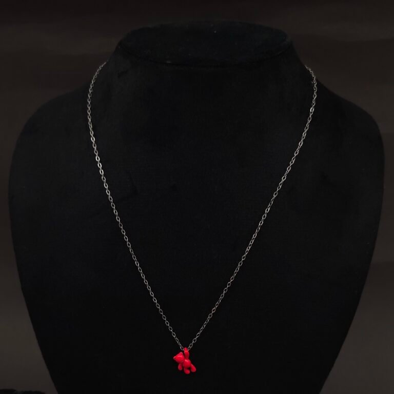 Stainless Steel Red Bunny Pendant Anti-Tarnish Necklace