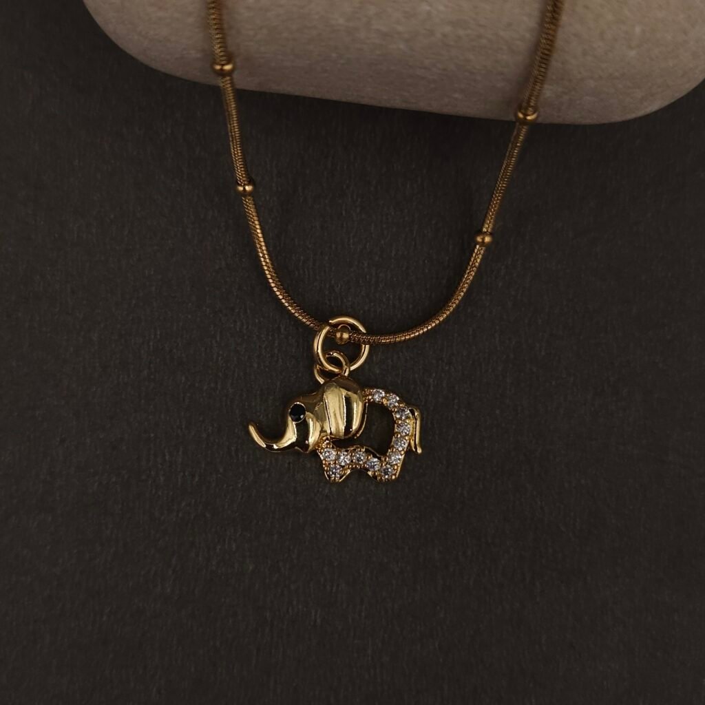 Stainless Steel Elephant Pendant Anti-Tarnish Necklace