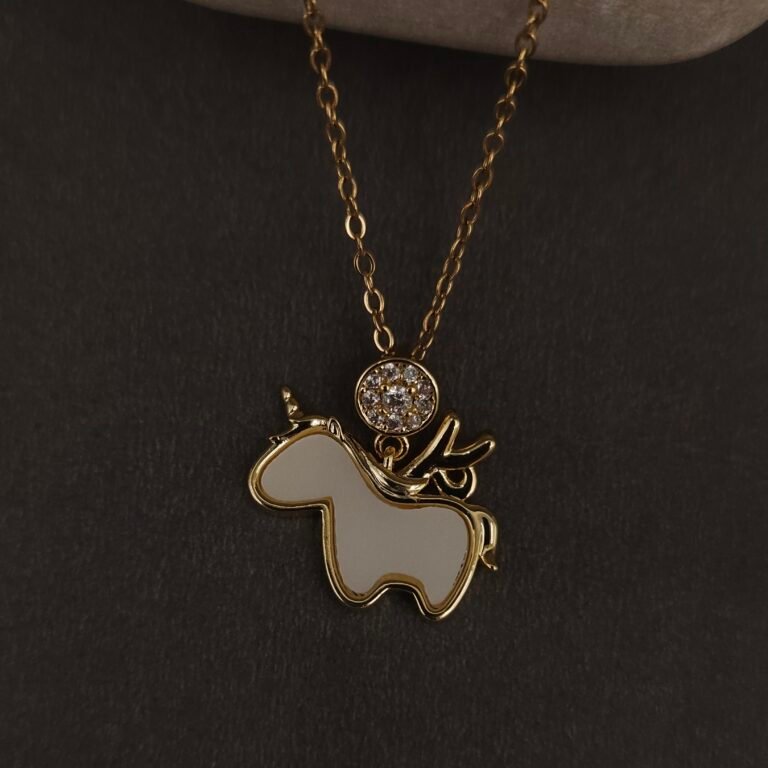 Stainless Steel Unicorn Pendant Necklace - Anti-Tarnish