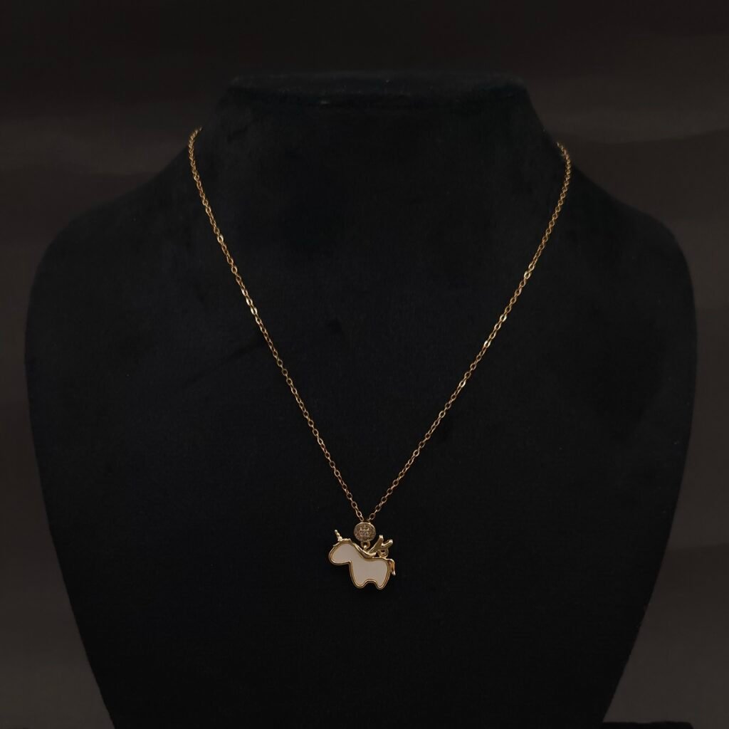 Stainless Steel Unicorn Pendant Necklace - Anti-Tarnish