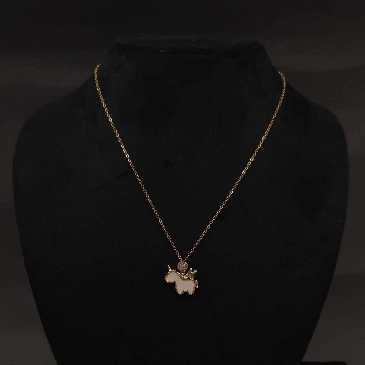 Stainless Steel Unicorn Pendant Necklace - Anti-Tarnish