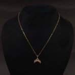 Stainless Steel Gold Fish Tail Pendant Necklace - Anti-Tarnish