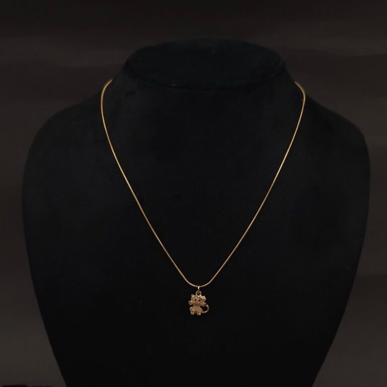 Stainless Steel Crystal Cat Pendant Necklace - Anti-Tarnish