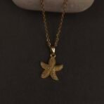 Stainless Steel Starfish Pendant Necklace - Anti-Tarnish