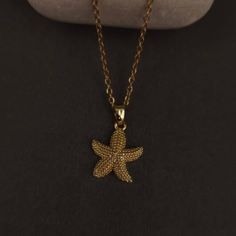 Stainless Steel Starfish Pendant Necklace - Anti-Tarnish