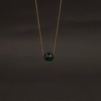 Stainless Steel Minimalist Green Stone Bead Necklace - Anti-Tarnish