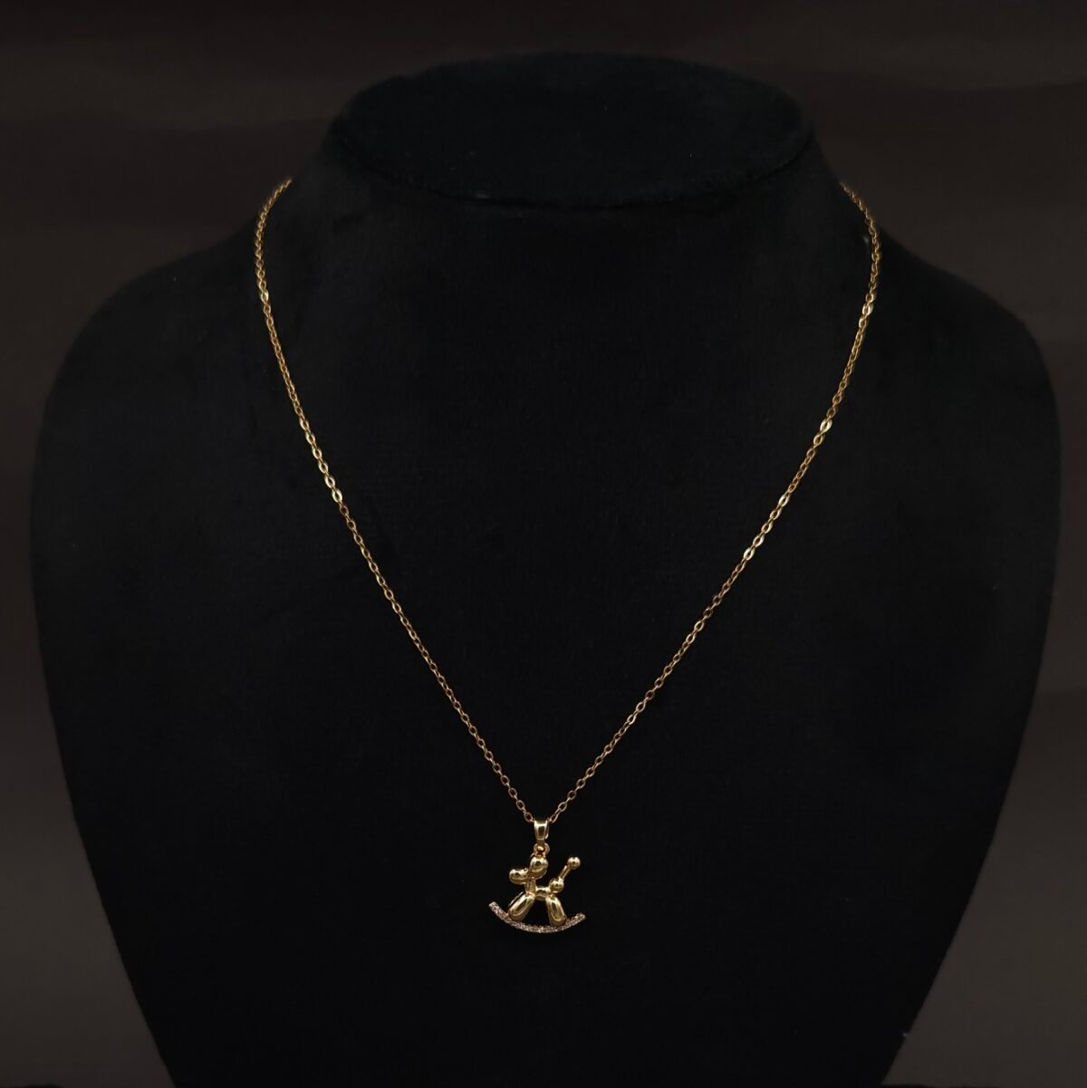 Stainless Steel Rocking Balloon Dog Pendant Necklace - Anti-Tarnish